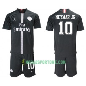 Koszulka Paris Saint-Germain Neymar Jr 10 Jodan Czarny Dziecięcy Trzeci Stroje Piłkarskie 2018/19 Krótki Rękaw